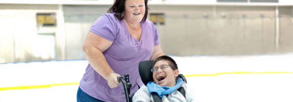 patient and nurse ice skating